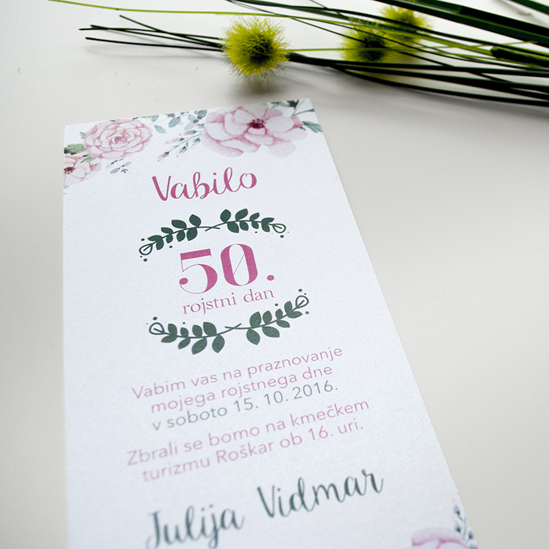 Vabilo 50ti rojstni dan – Nežno roza 5.2 Vabilo 50ti rojstni dan – Nežno roza 5.2