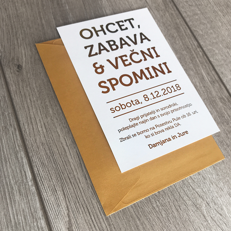 Poročno vabilo: Zlato 1 Poročno vabilo: Zlato 1