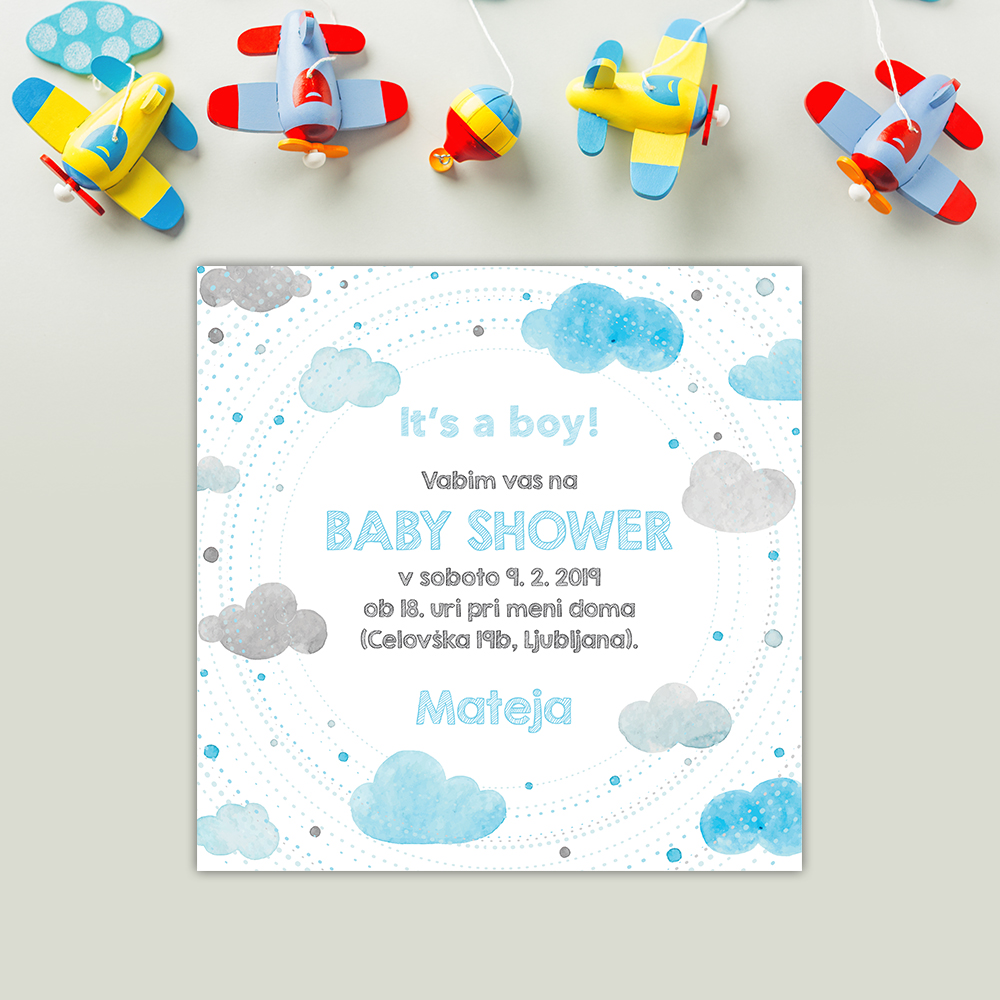 Vabilo za Baby Shower: It's a Boy