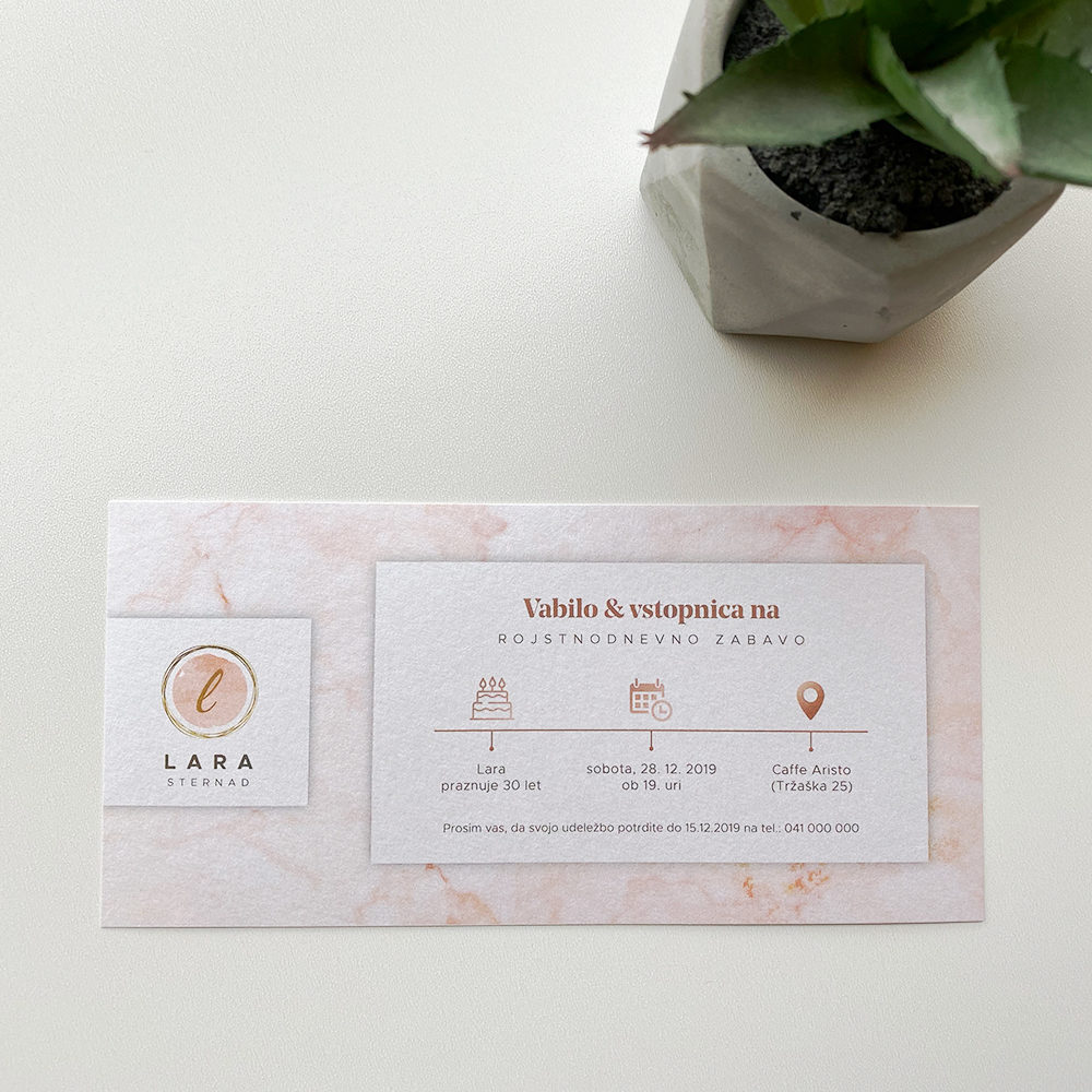 Vabilo za rojstni dan: Rose Gold Vabilo za rojstni dan: Rose Gold