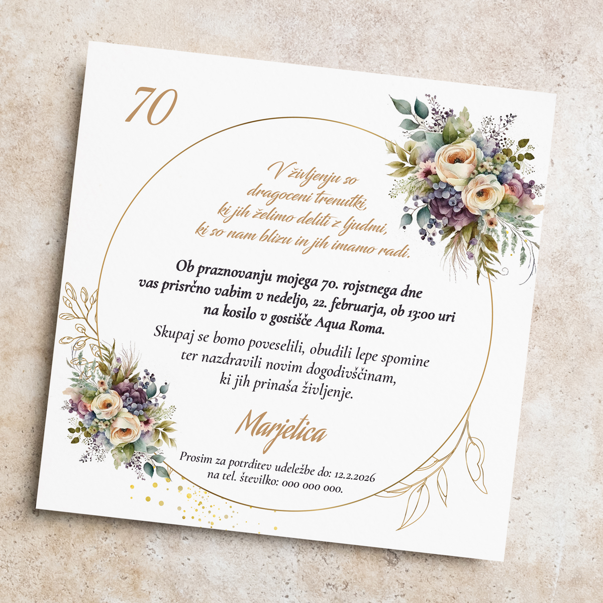 Vabilo za rojstni dan: Med rožami 2