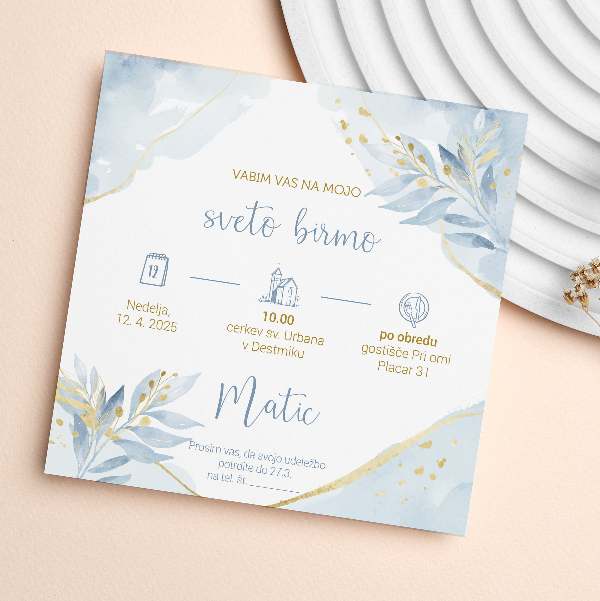 Vabilo za sv. birmo: Nebesa