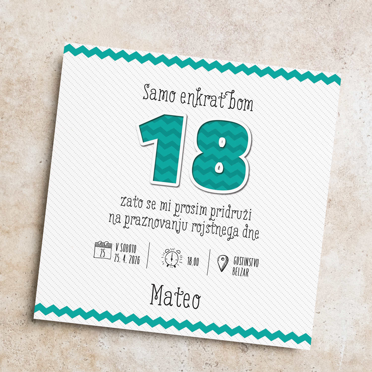 Vabilo za 18. rojstni dan: Samo enkrat bom 18 2 Vabilo za 18. rojstni dan: Samo enkrat bom 18 2