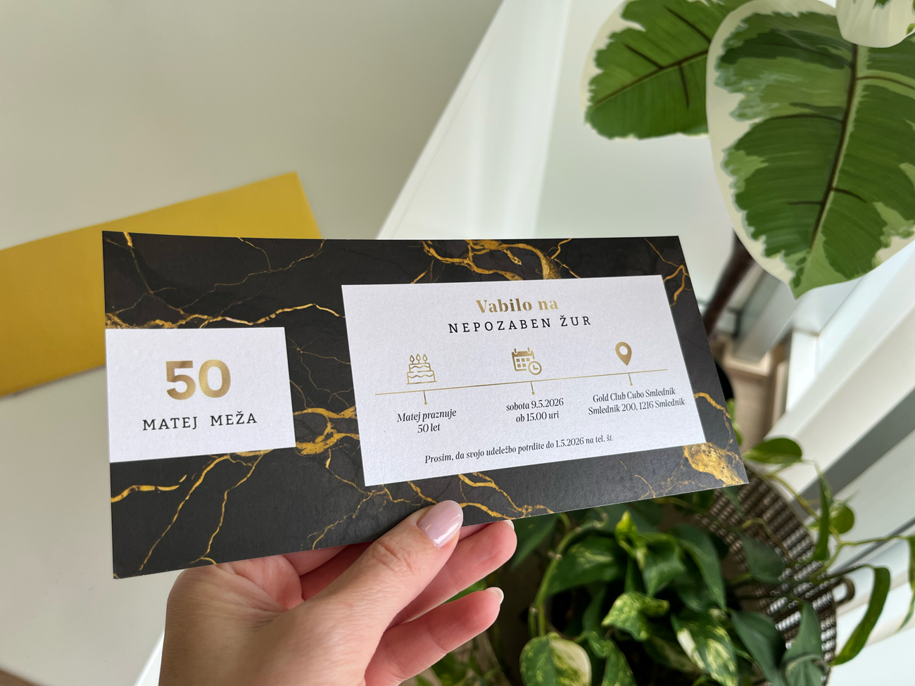 Vabilo za rojstni dan: Black & Gold 2