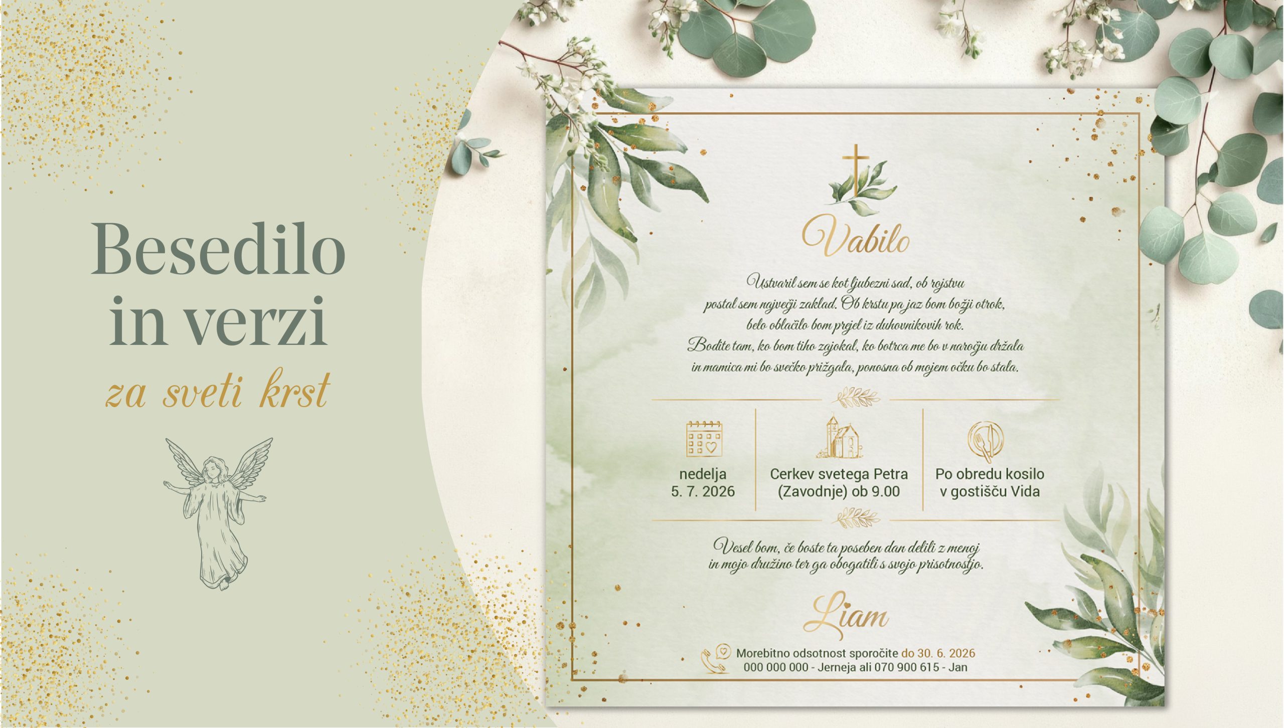 Besedilo in verzi za vabila za sveti krst