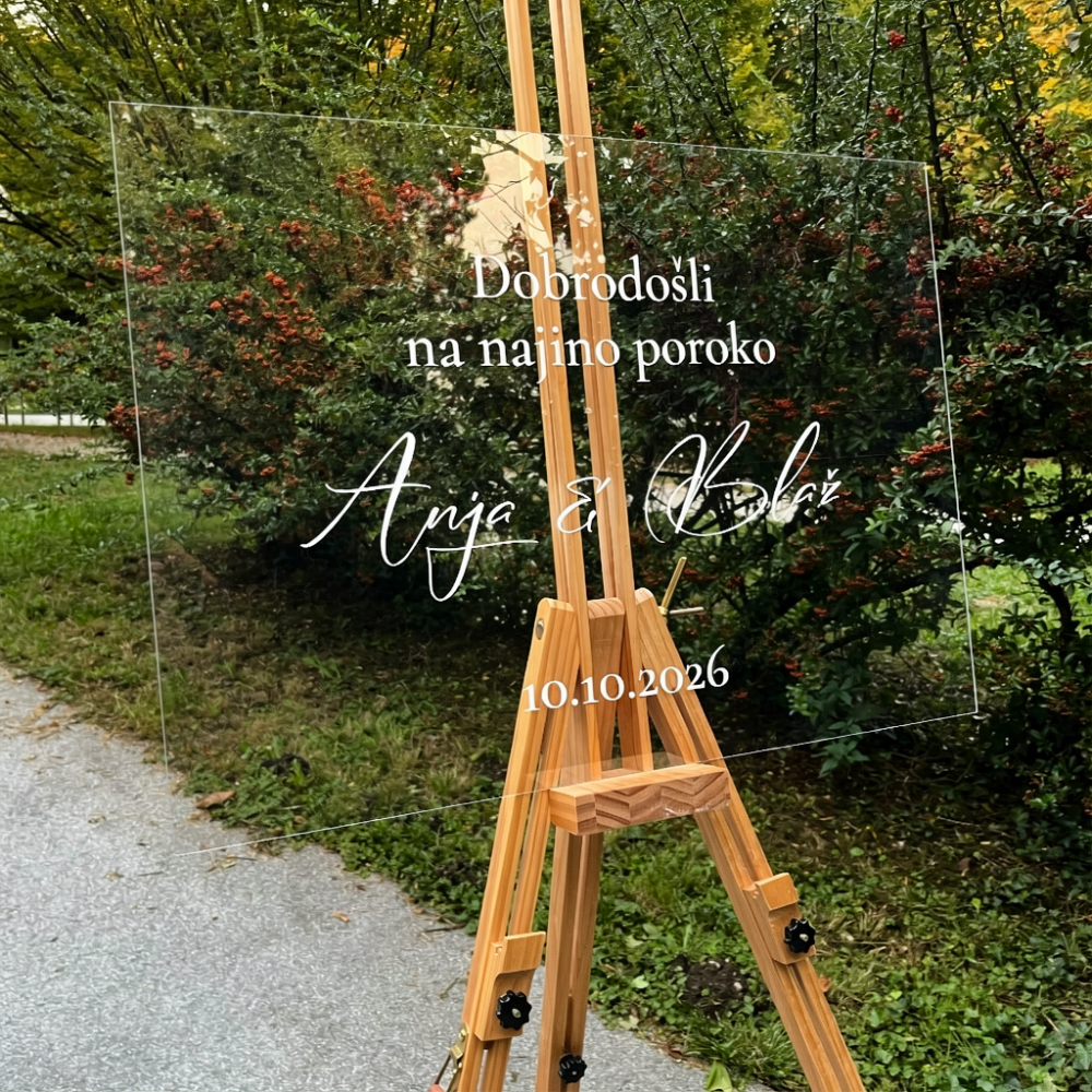 Tabla dobrodošlice iz akrila Tabla dobrodošlice iz akrila